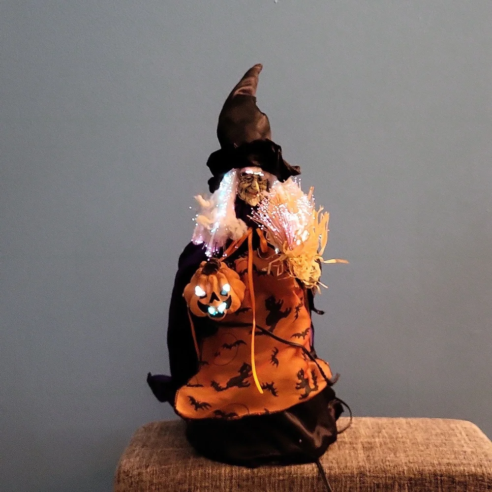 Fiber optic light up Witch Halloween decor